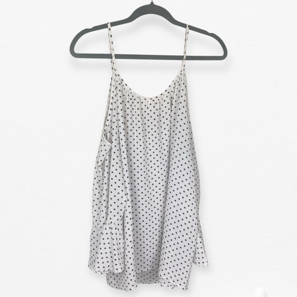 Jules & Leopold Black and White polka dot Open Cold shoulder strap top Blouse XL - Picture 7 of 9